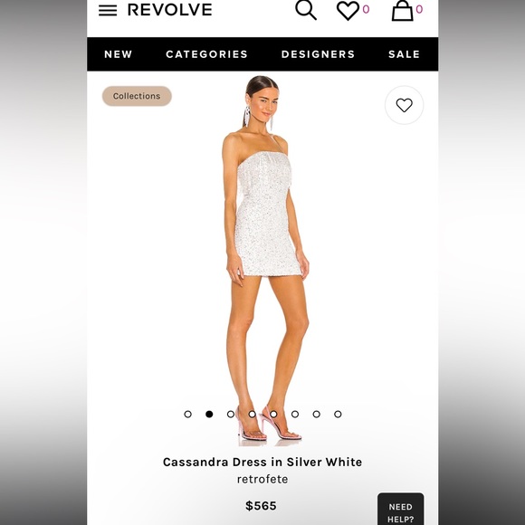 Retrofete | The Cassandra Dress in Silver White - Picture 1 of 7